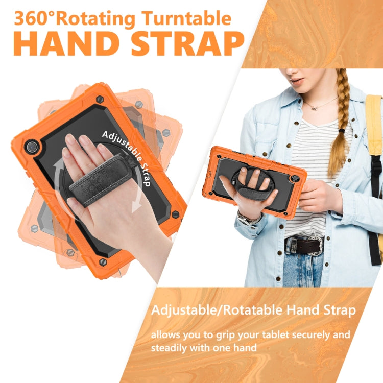 For Samsung Galaxy Tab A8 10.5 2021 X200 / X205 Silicone + PC Tablet Case(Black + Orange) by bashfashion