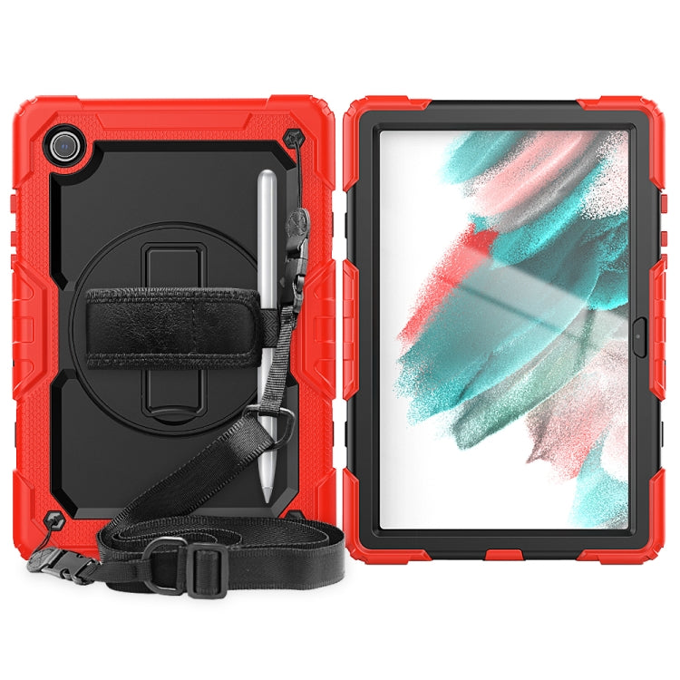 For Samsung Galaxy Tab A8 10.5 2021 X200 / X205 Silicone + PC Tablet Case(Black + Red) by bashfashion