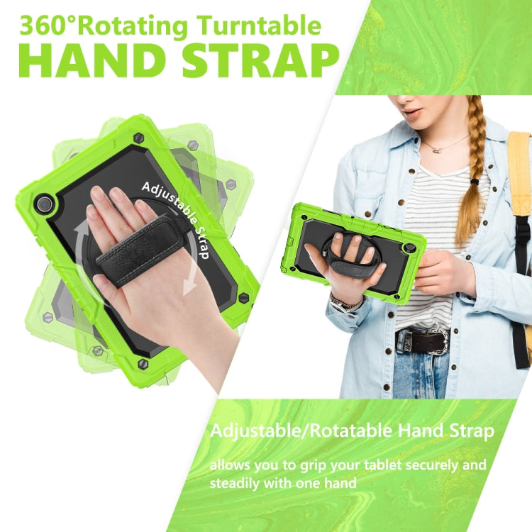 For Samsung Galaxy Tab A8 10.5 2021 X200 / X205 Silicone + PC Tablet Case(Black + Yellow Green) by bashfashion