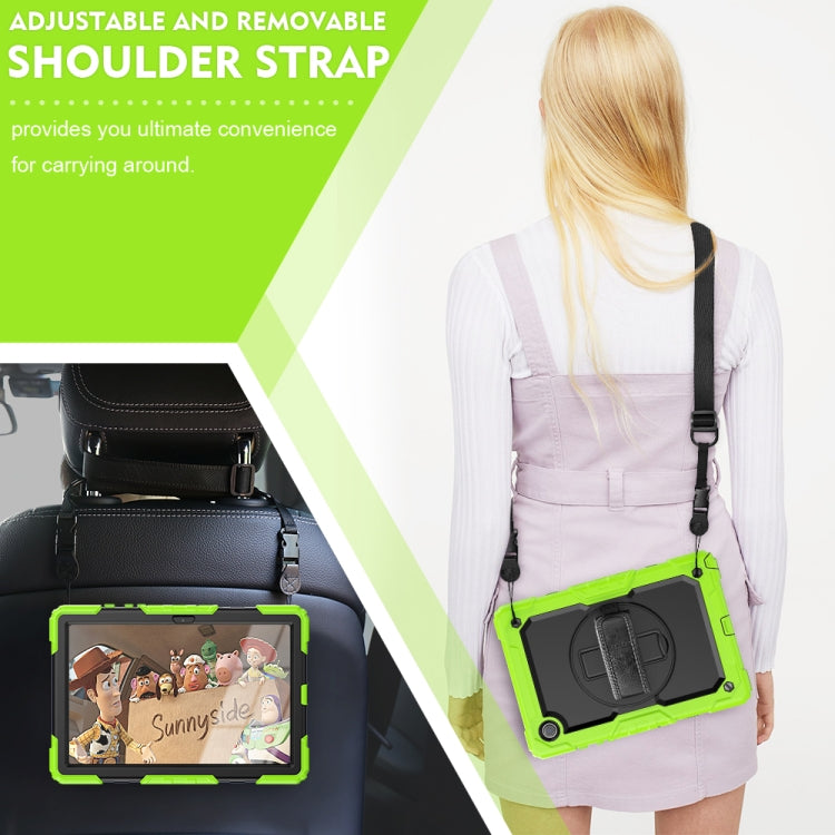 For Samsung Galaxy Tab A8 10.5 2021 X200 / X205 Silicone + PC Tablet Case(Black + Yellow Green) by bashfashion