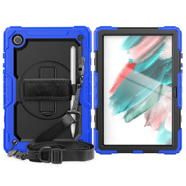 For Samsung Galaxy Tab A8 10.5 2021 X200 / X205 Silicone + PC Tablet Case(Black + Blue) by bashfashion