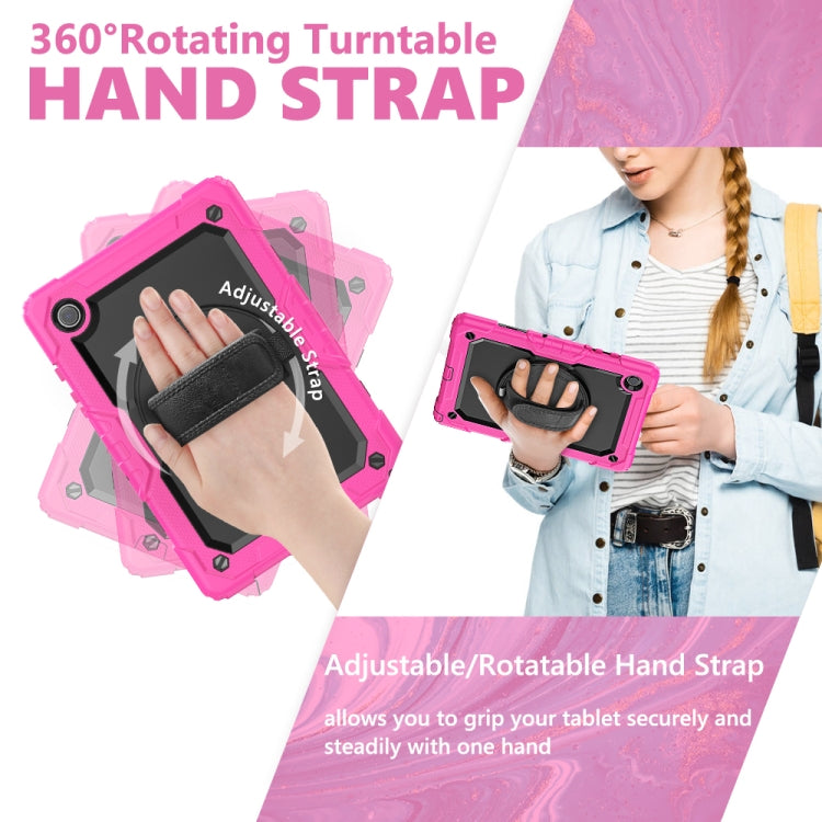 For Samsung Galaxy Tab A8 10.5 2021 X200 / X205 Silicone + PC Tablet Case(Black + Rose Red) by bashfashion