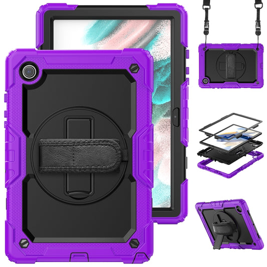 For Samsung Galaxy Tab A8 10.5 2021 X200 / X205 Silicone + PC Tablet Case(Black + Purple) by bashfashion