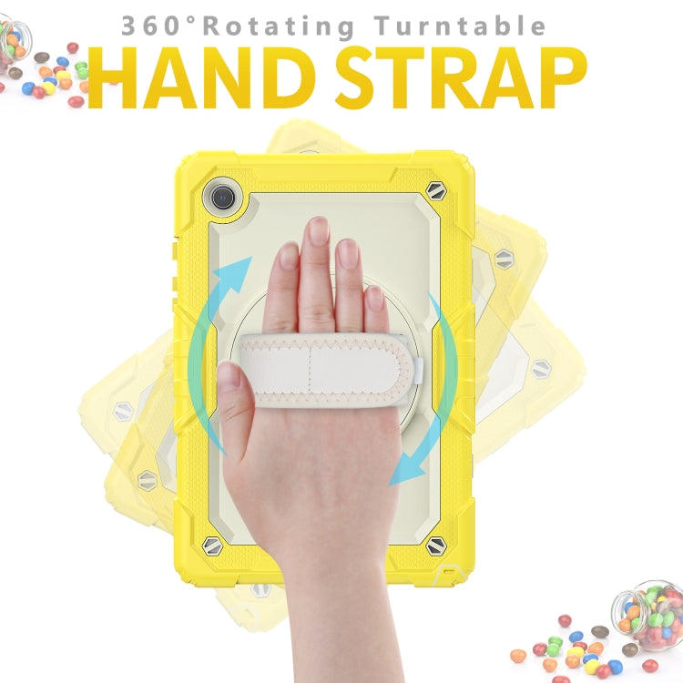 For Samsung Galaxy Tab A8 10.5 2021 X200 / X205 Silicone + PC Tablet Case(Beige + Yellow) by bashfashion