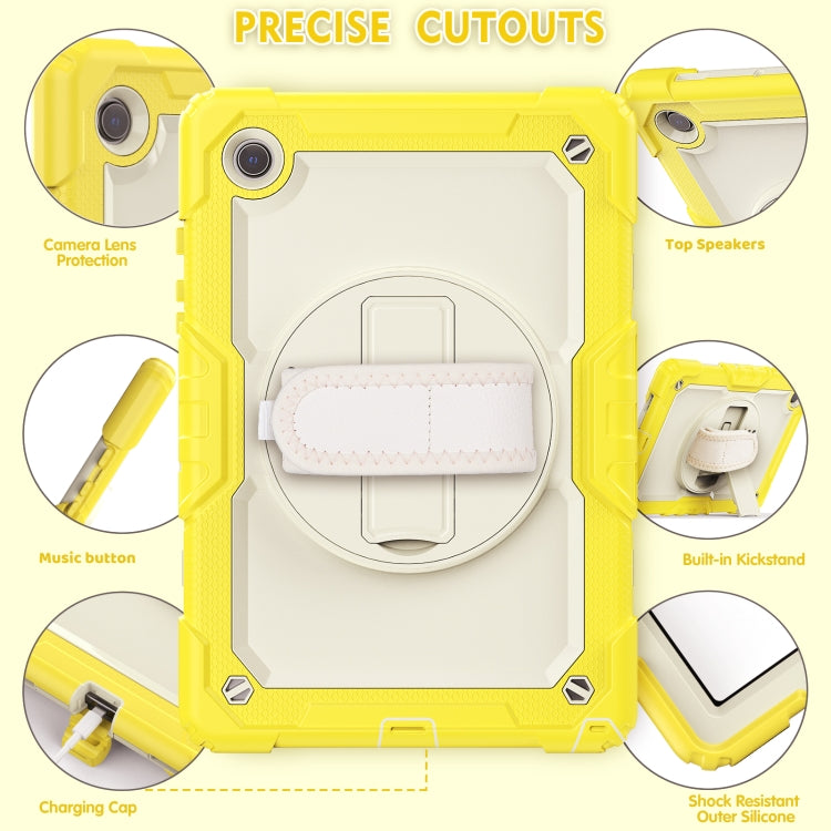 For Samsung Galaxy Tab A8 10.5 2021 X200 / X205 Silicone + PC Tablet Case(Beige + Yellow) by bashfashion