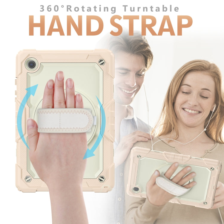 For Samsung Galaxy Tab A8 10.5 2021 X200 / X205 Silicone + PC Tablet Case(Beige + Rose Gold) by bashfashion