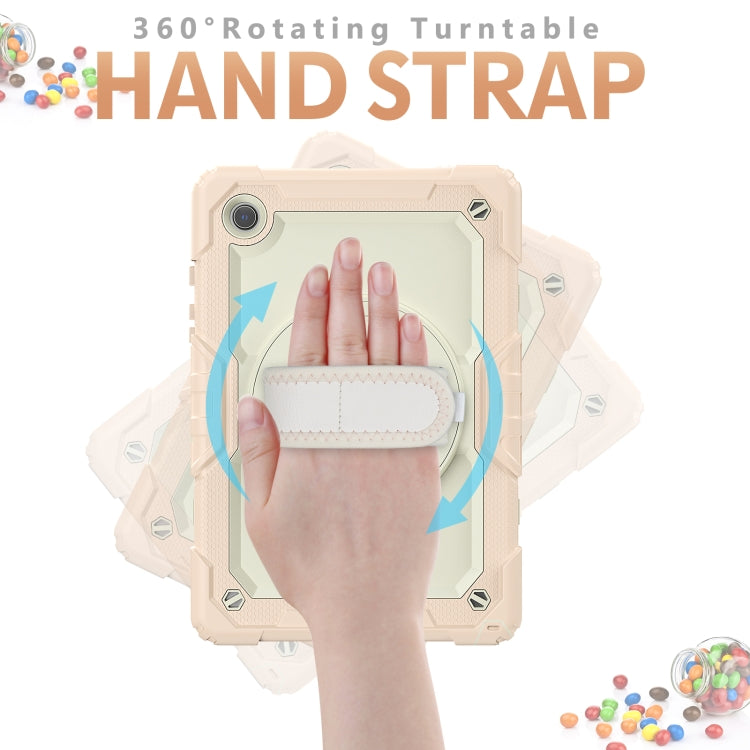 For Samsung Galaxy Tab A8 10.5 2021 X200 / X205 Silicone + PC Tablet Case(Beige + Rose Gold) by bashfashion