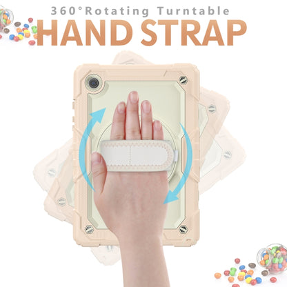 For Samsung Galaxy Tab A8 10.5 2021 X200 / X205 Silicone + PC Tablet Case(Beige + Rose Gold) by bashfashion