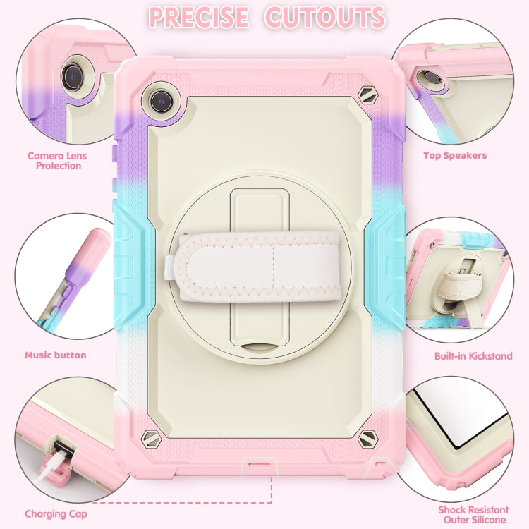 For Samsung Galaxy Tab A8 10.5 2021 X200 / X205 Silicone + PC Tablet Case(Beige + Camouflage Pink) by bashfashion