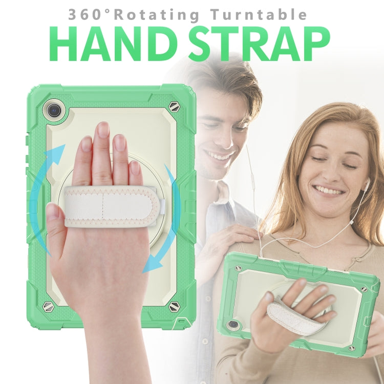 For Samsung Galaxy Tab A8 10.5 2021 X200 / X205 Silicone + PC Tablet Case(Beige + Light Green) by bashfashion