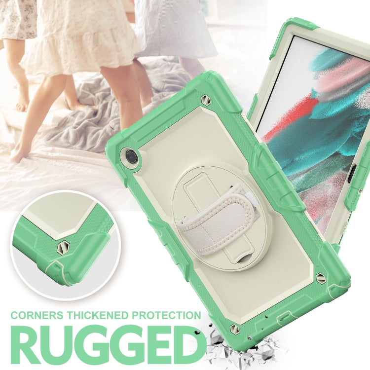 For Samsung Galaxy Tab A8 10.5 2021 X200 / X205 Silicone + PC Tablet Case(Beige + Light Green) by bashfashion