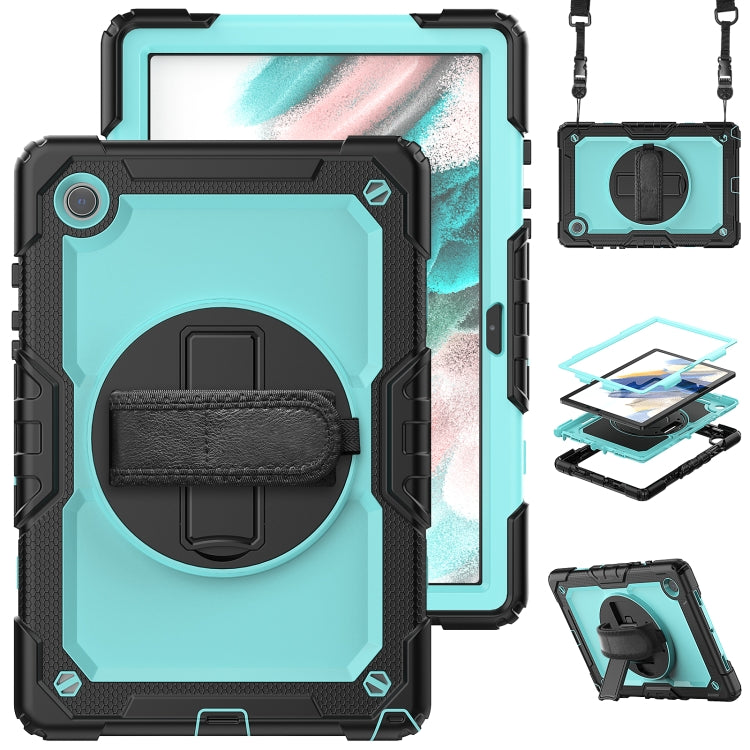 For Samsung Galaxy Tab A8 10.5 2021 X200 / X205 Silicone + PC Tablet Case(Light Blue + Black) by bashfashion