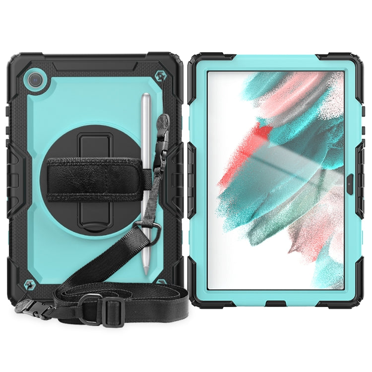 For Samsung Galaxy Tab A8 10.5 2021 X200 / X205 Silicone + PC Tablet Case(Light Blue + Black) by bashfashion