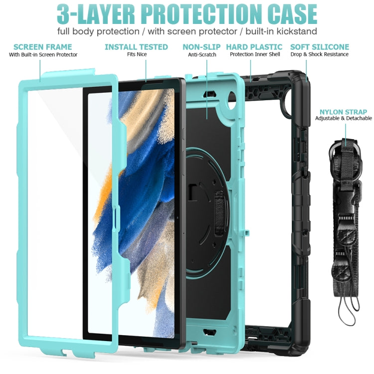 For Samsung Galaxy Tab A8 10.5 2021 X200 / X205 Silicone + PC Tablet Case(Light Blue + Black) by bashfashion
