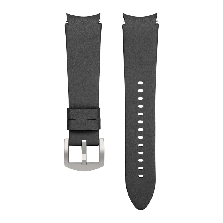 For Samsung Galaxy Watch4 40mm / 44mm Genuine Leather Watch Band(Black) by bashfashion