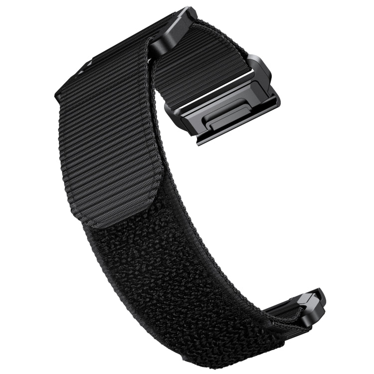 For Garmin Fenix 7X Hook And Loop Fastener Nylon Watch Band(Black) by bashfashion