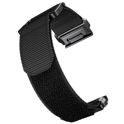 For Garmin Fenix 7X Hook And Loop Fastener Nylon Watch Band(Black) by bashfashion