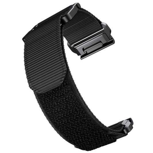 For Garmin Fenix 7X Hook And Loop Fastener Nylon Watch Band(Black) by bashfashion