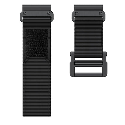 For Garmin Fenix 7X Hook And Loop Fastener Nylon Watch Band(Black) by bashfashion