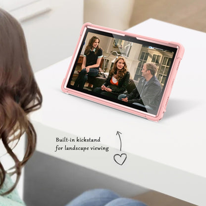 For Samsung Galaxy Tab A8 10.5 2021 Silicone + PC Shockproof Protective Tablet Case with Holder(Rose Gold) by bashfashion