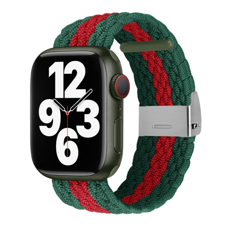 Vertical Texture Braided Watch Band For Apple Watch Series 9&8&7 41mm / SE 3&SE 2&6&SE&5&4 40mm / 3&2&1 38mm(Green Red) by bashfashion