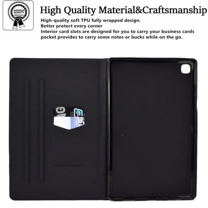 For Samsung Galaxy Tab A7 Lite Electric Pressed TPU Leather Tablet Case(Green Flower) by bashfashion