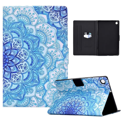 For Samsung Galaxy Tab A8 10.5 2021 Electric Pressed TPU Leather Tablet Case(Green Flower) by bashfashion