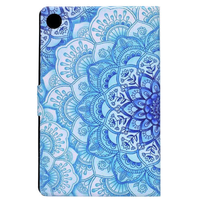 For Samsung Galaxy Tab A8 10.5 2021 Electric Pressed TPU Leather Tablet Case(Green Flower) by bashfashion