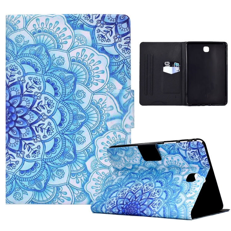 For Samsung Galaxy Tab A 8.0 2015 Electric Pressed TPU Leather Tablet Case(Green Flower) by bashfashion