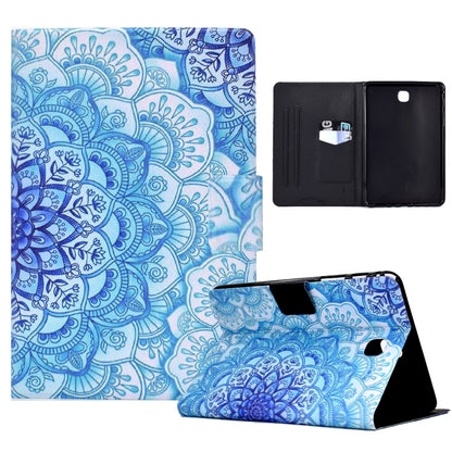 For Samsung Galaxy Tab A 8.0 2015 Electric Pressed TPU Leather Tablet Case(Green Flower) by bashfashion