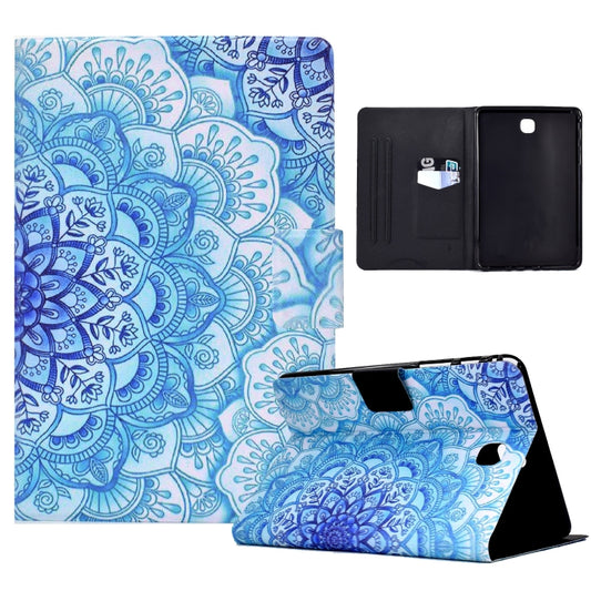 For Samsung Galaxy Tab A 8.0 2015 Electric Pressed TPU Leather Tablet Case(Green Flower) by bashfashion