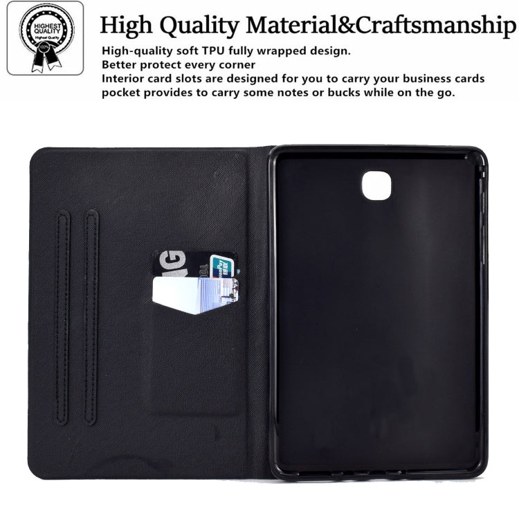 For Samsung Galaxy Tab A 8.0 2015 Electric Pressed TPU Leather Tablet Case(Green Flower) by bashfashion