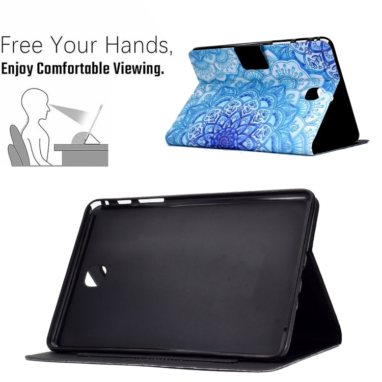 For Samsung Galaxy Tab A 8.0 2015 Electric Pressed TPU Leather Tablet Case(Green Flower) by bashfashion