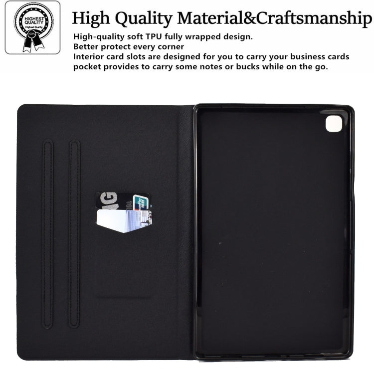 For Samsung Galaxy Tab A7 10.4 2020 Electric Pressed TPU Leather Tablet Case(Green Flower) by bashfashion