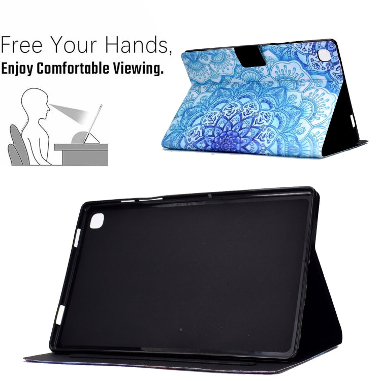 For Samsung Galaxy Tab A7 10.4 2020 Electric Pressed TPU Leather Tablet Case(Green Flower) by bashfashion