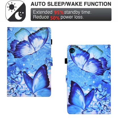 For Samsung Galaxy Tab A8 Sewing Pen Slot Leather Tablet Case(Butterflies) by bashfashion