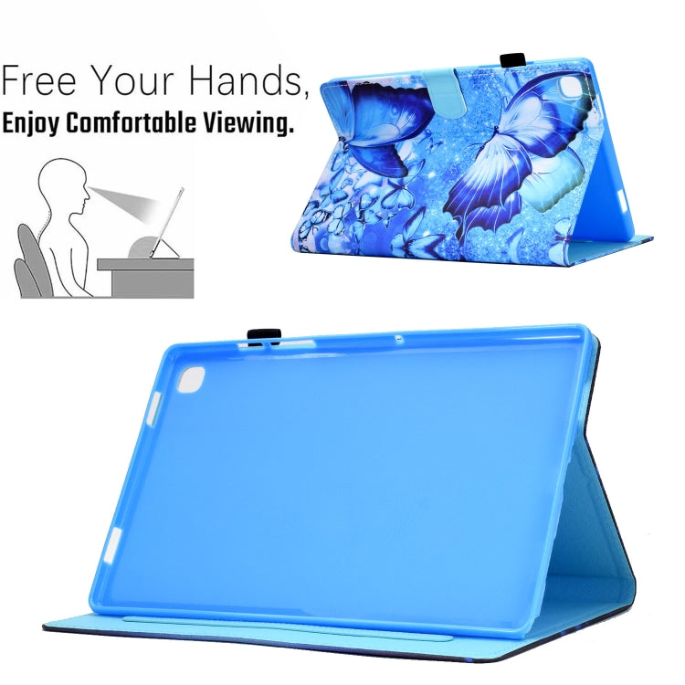 For Samsung Galaxy Tab A7 Lite T220 Sewing Pen Slot Leather Tablet Case(Butterflies) by bashfashion