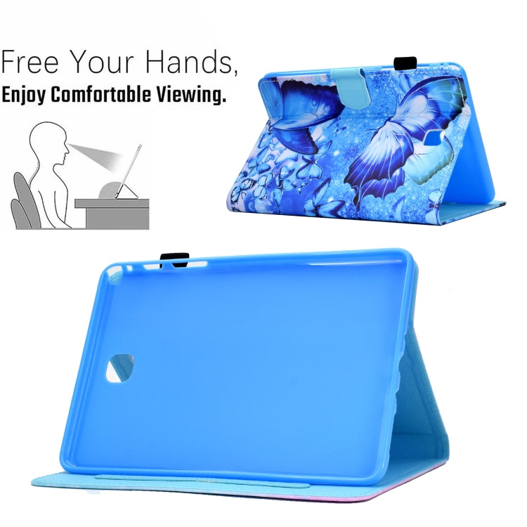 For Samsung Galaxy Tab A 8.0 T350 Sewing Pen Slot Leather Tablet Case(Butterflies) by bashfashion