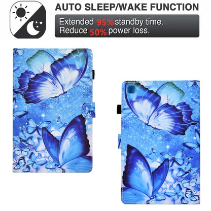 For Samsung Galaxy Tab A7 10.4 2020 T500 Sewing Pen Slot Leather Tablet Case(Butterflies) by bashfashion