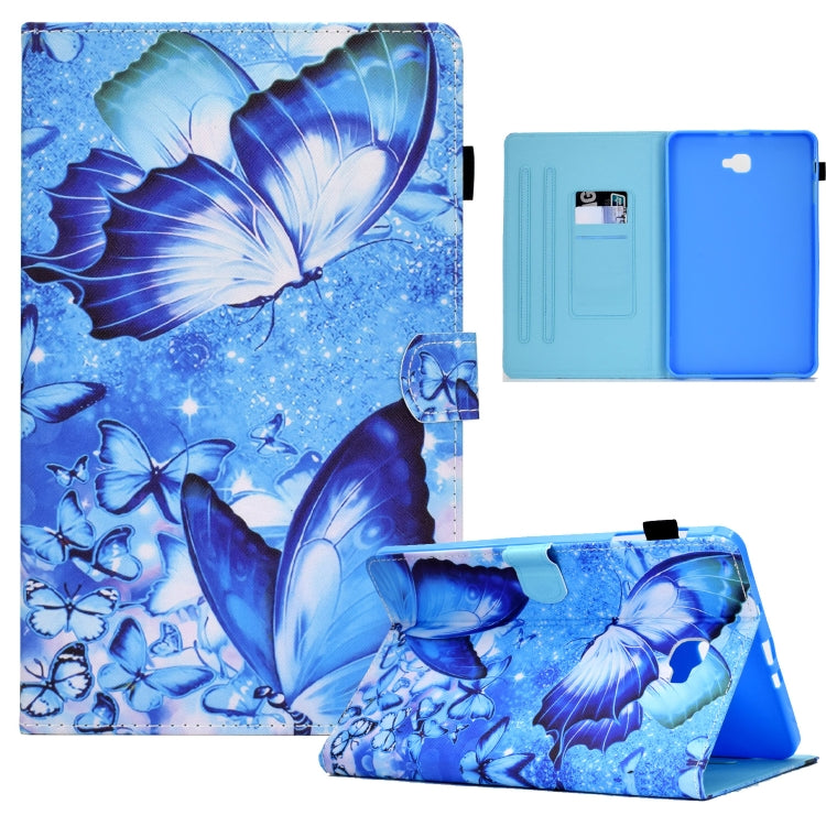 For Samsung Galaxy Tab A 10.1 2016 T580 Sewing Pen Slot Leather Tablet Case(Butterflies) by bashfashion