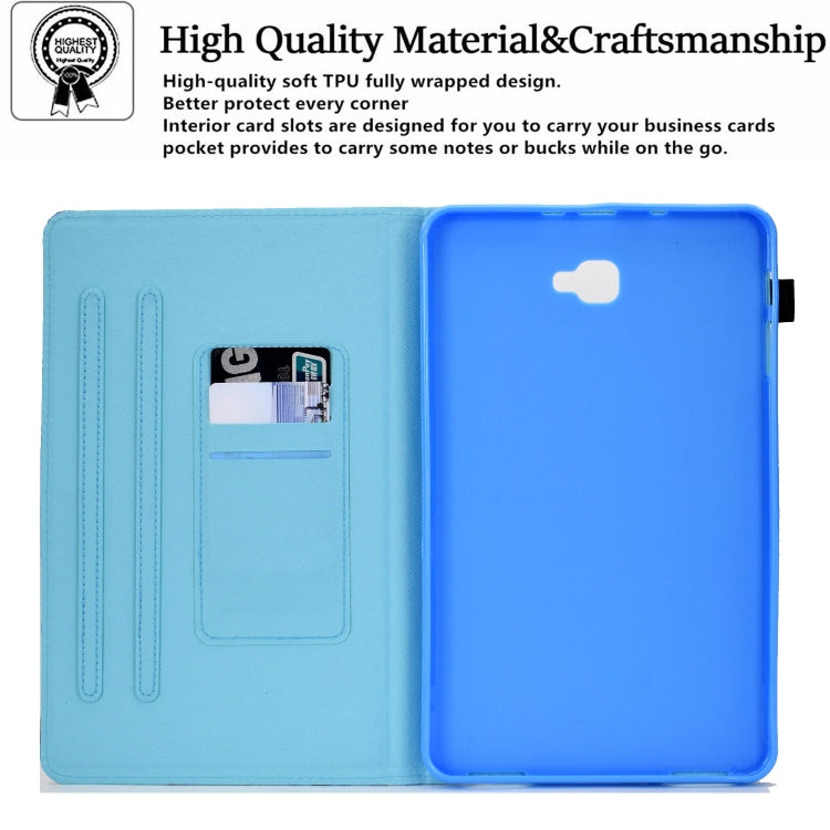 For Samsung Galaxy Tab A 10.1 2016 T580 Sewing Pen Slot Leather Tablet Case(Butterflies) by bashfashion