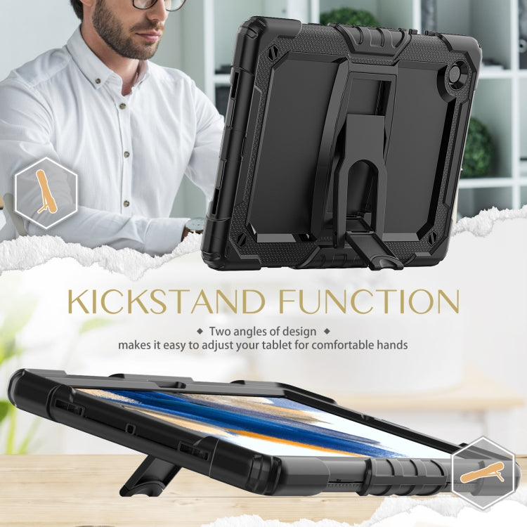 For Samsung Galaxy Tab A8 10.5 2021 Shockproof Black Silicone + PC Tablet Protective Case(Black) by bashfashion