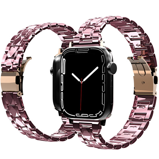Electroplated Stainless Steel Strap For Apple Watch Series 9&8&7 41mm / SE 3&SE 2&6&SE&5&4 40mm / 3&2&1 38mm(Rose Gold) by bashfashion