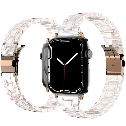 Electroplated Stainless Steel Strap For Apple Watch Series 9&8&7 41mm / SE 3&SE 2&6&SE&5&4 40mm / 3&2&1 38mm(Symphony) by bashfashion