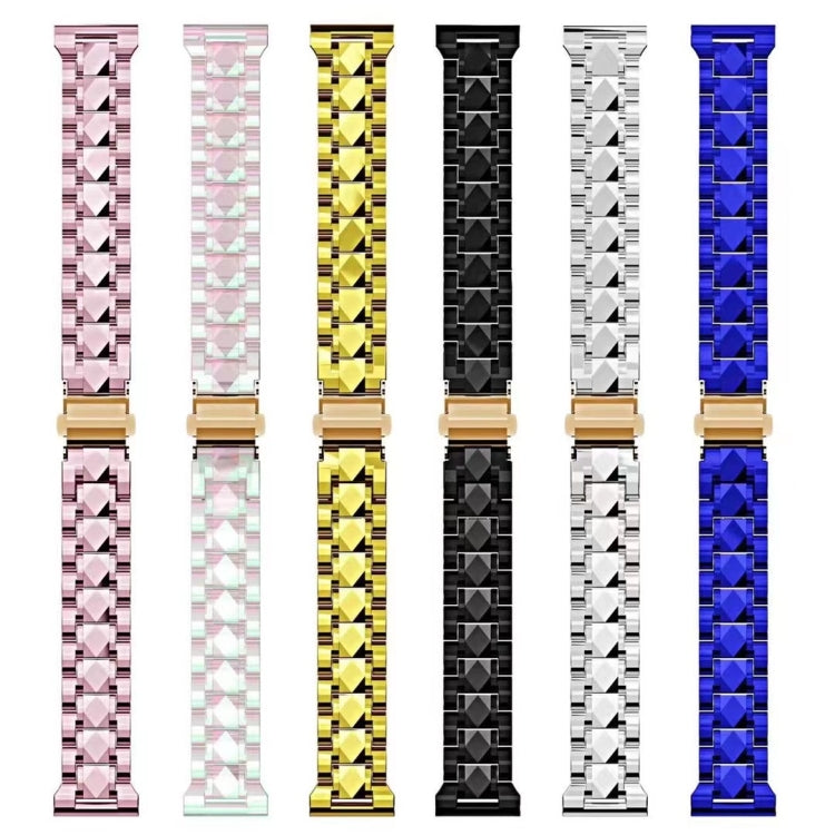 Electroplated Stainless Steel Strap For Apple Watch Series 9&8&7 41mm / SE 3&SE 2&6&SE&5&4 40mm / 3&2&1 38mm(Blue) by bashfashion