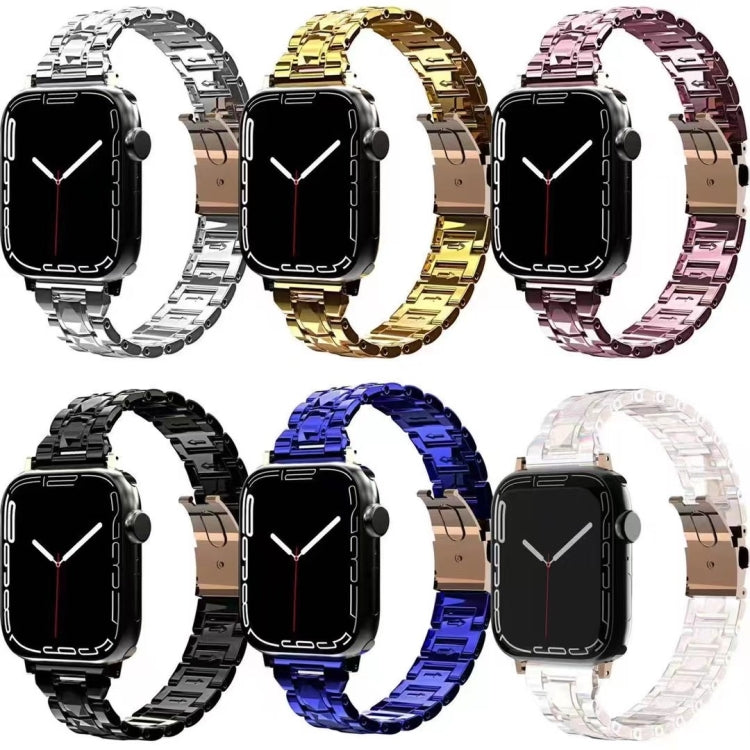 Electroplated Stainless Steel Strap For Apple Watch Series 9&8&7 41mm / SE 3&SE 2&6&SE&5&4 40mm / 3&2&1 38mm(Blue) by bashfashion