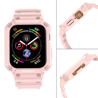 Three-proof Solid Color Integrated Watch Band For Apple Watch Series 9&8&7 41mm / SE 3&SE 2&6&SE&5&4 40mm / 3&2&1 38mm(Pink) by bashfashion