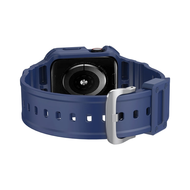 Three-proof Solid Color Integrated Watch Band For Apple Watch Series 8&7 45mm / SE 2&6&SE&5&4 44mm / 3&2&1 42mm(Blue) by bashfashion