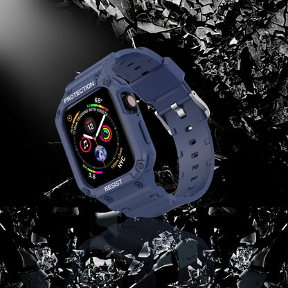 Three-proof Solid Color Integrated Watch Band For Apple Watch Series 8&7 45mm / SE 2&6&SE&5&4 44mm / 3&2&1 42mm(Blue) by bashfashion