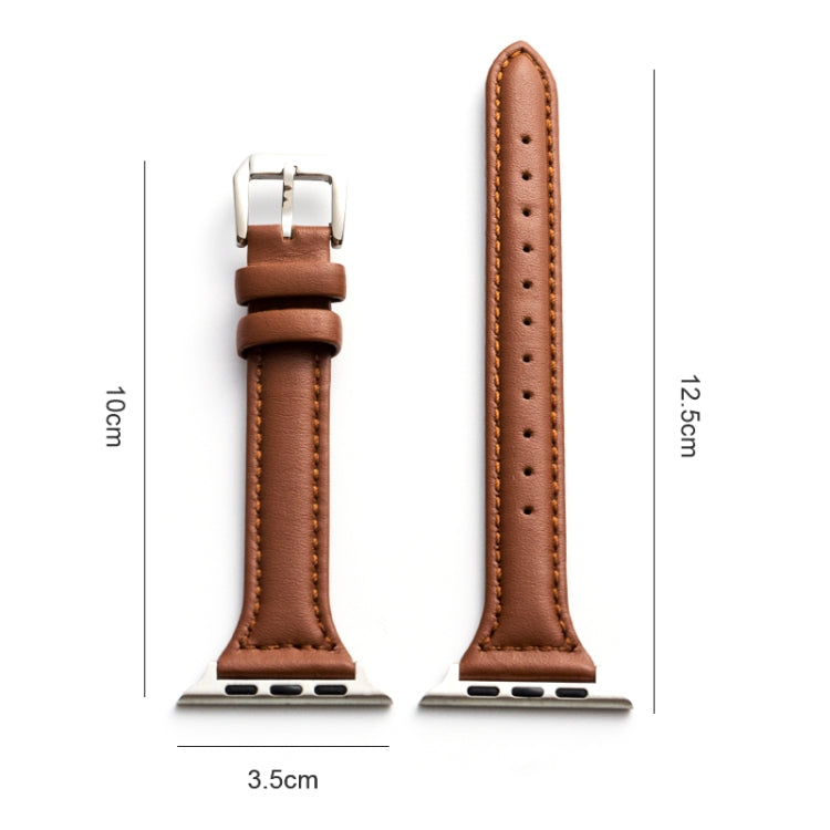 Genuine Leather Watch Band For Apple Watch Series 9&8&7 41mm / SE 3&SE 2&6&SE&5&4 40mm / 3&2&1 38mm(Wine Red) by bashfashion